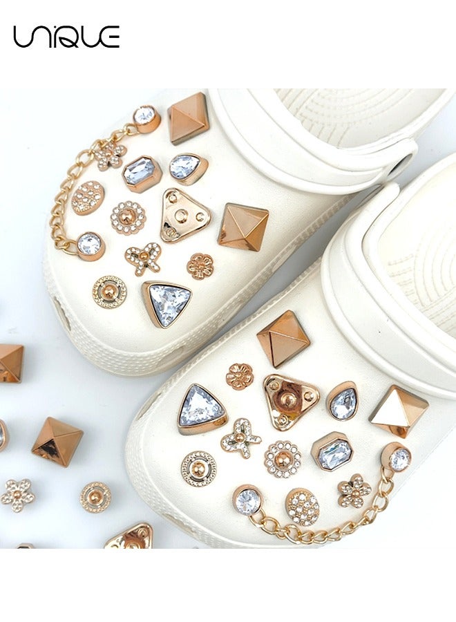 يونيك 26 قطعة مجوهرات الأحذية البراقة - زهرة الأحذية الهندسية مع الماس - زهرة الحذاء القوس - سلسلة الديكور - لتزيين أحذية الشاطئ ، أحذية هول - هدايا - Image 4