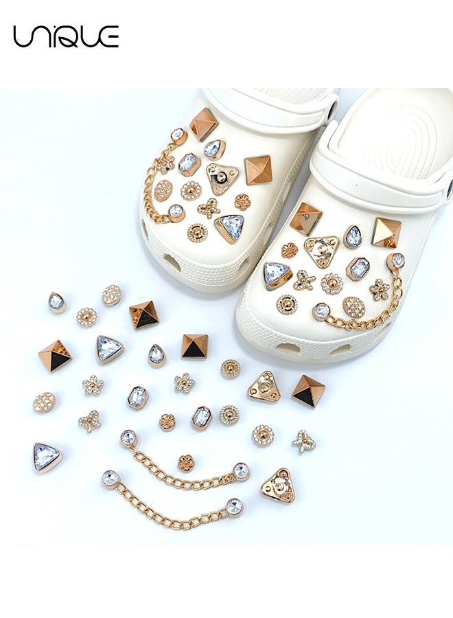يونيك 26 قطعة مجوهرات الأحذية البراقة - زهرة الأحذية الهندسية مع الماس - زهرة الحذاء القوس - سلسلة الديكور - لتزيين أحذية الشاطئ ، أحذية هول - هدايا - Image 5