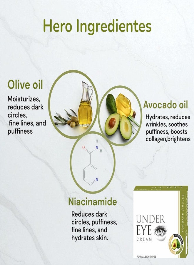 Zordan Herbals Under Eye Cream for Dark Circles | Avocado Oil & Niacinamide| All Skin Types - Image 3
