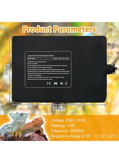 Hamiledyi Reptile Heating Pad, Under Tank Heater, Waterproof Terrarium Heat Mat 8X12 Inch 23W for 30-40 gal Tank Reptiles Amphibians Hermit Crab Snake Lizard