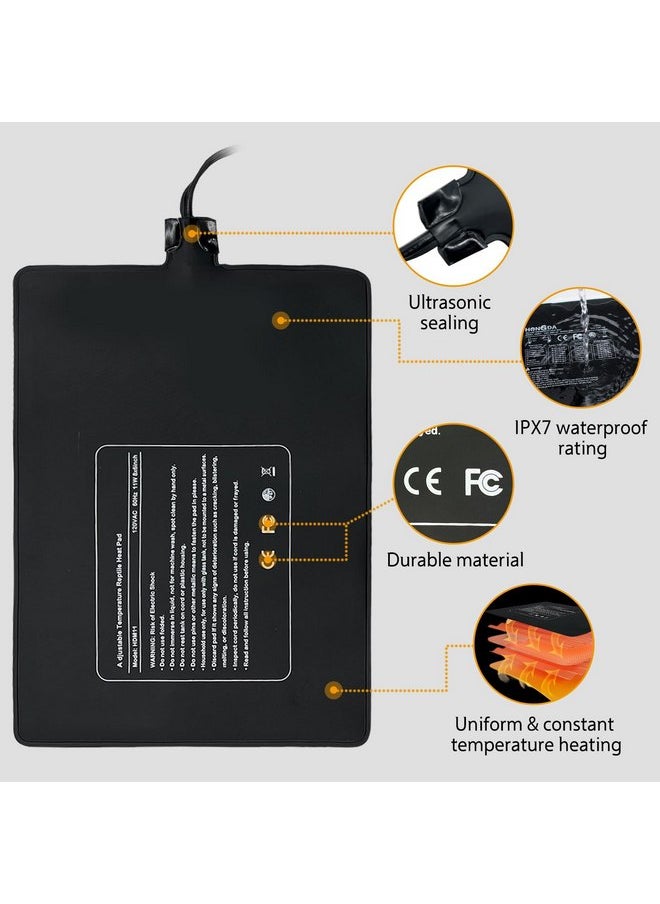 Hamiledyi - Hamiledyi Reptile Heating Pad, Under Tank Heater, Waterproof Terrarium Heat Mat 8X12 Inch 23W for 30-40 gal Tank Reptiles Amphibians Hermit Crab Snake Lizard - Image 1