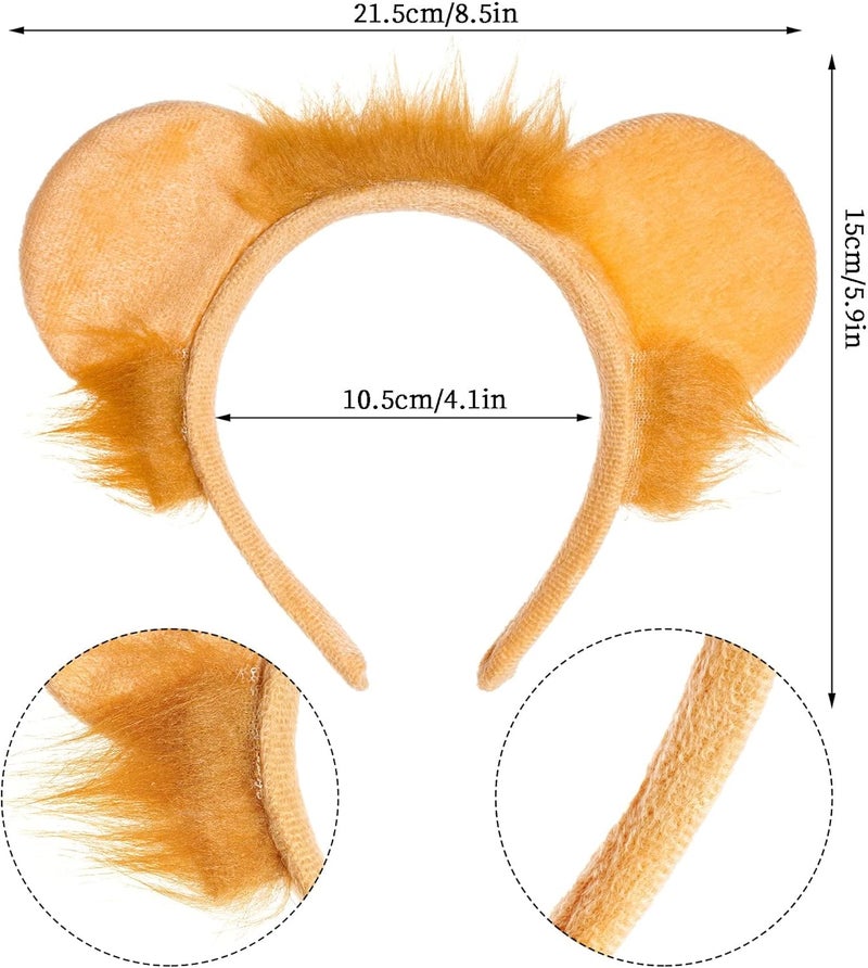 Luckam طقم زي أسد مع عصابة رأس بأذنين، ذيل، ربطة عنق، وتوتو، مثالي لتجسيد الحيوانات، التنكر، وهدايا الحفلات للأطفال والبالغين - Image 5