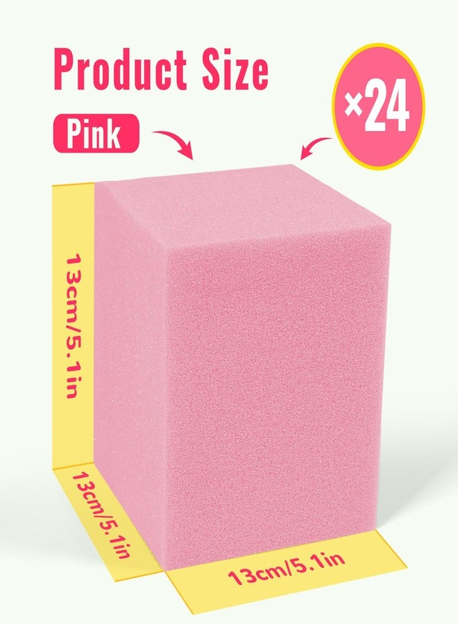 FUBOTRAD 24PCS Foam Blocks for Foam Pit, 5 Inches Soft Foam Building & Climbing Blocks, Foam Cubes for Ball Pit, Parkour Equipment & Gymnastics Bricks -Light Pink - Image 2