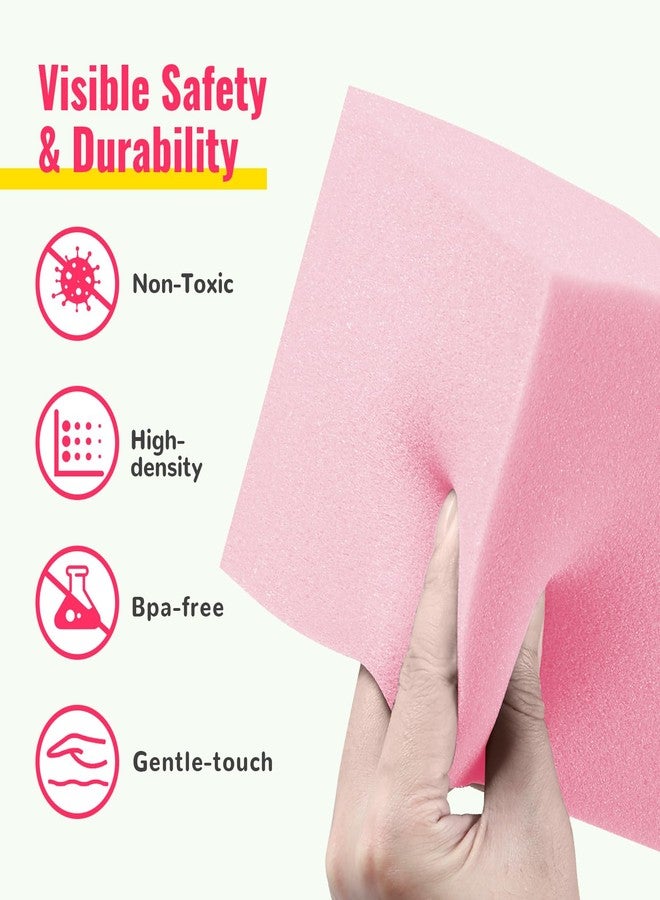 FUBOTRAD 24PCS Foam Blocks for Foam Pit, 5 Inches Soft Foam Building & Climbing Blocks, Foam Cubes for Ball Pit, Parkour Equipment & Gymnastics Bricks -Light Pink - Image 3