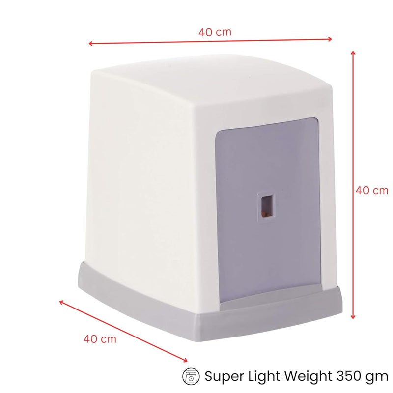 homix Double Side Table Top Tissue Dispenser | Plastic Napkin Holder/Tissue Holder with L Fold for Dining Table | Napkin Holder Box for Kitchen, Office & Hotel with (White, 2 Tissue Packs) - Image 3