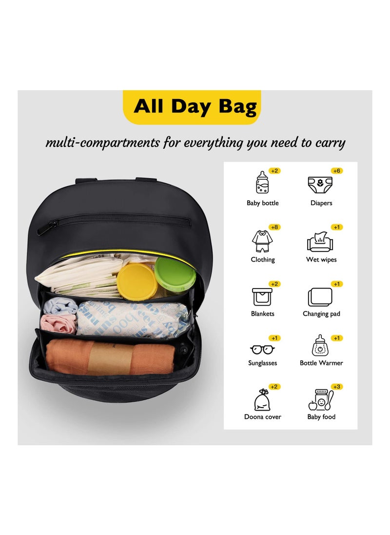 SYOSI Storage Bag Compatible with Doona Infant Car, Stroller Accessories, Large Capacity Diaper Bag, Easy Access Zipper Design, Wearable Backpack, Stroller Organizer Bag, for Diapers, Snacks, Wipes(1 Pack)  - Image 4