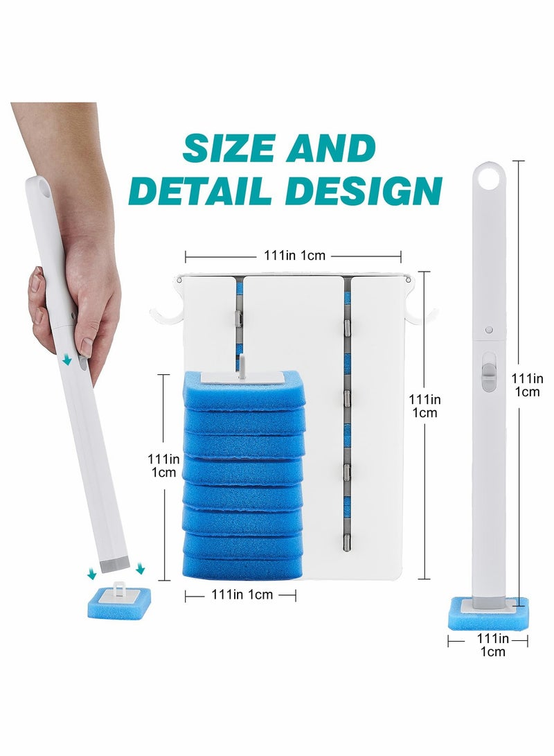 SOLARAE Disposable Toilet Brush with 16 Refills, Toilet Bowl Brush Disposable Toilet Cleaning System- Toilet Bowl Cleaner Brush, Storage Caddy and 16 Toilet Brush Refill Heads for Bathroom Cleaning - Image 5
