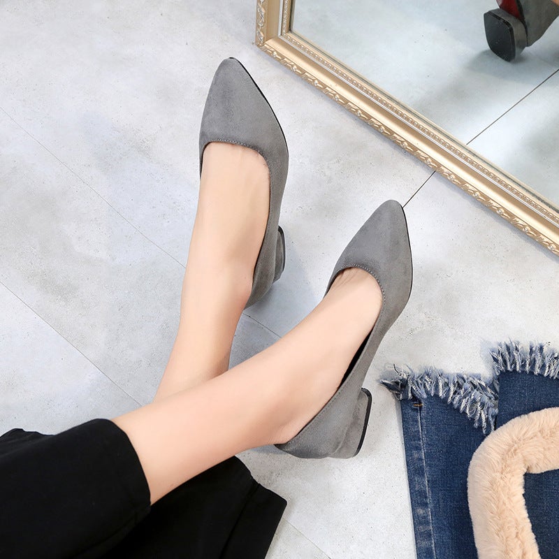 33-43 Size Work Shoes Black Work Shoes Women'S All-Match Low Heel Plus Size Women'S Shoes 41 Fat Feet Wide Fat Small Size Single Shoes - Image 5