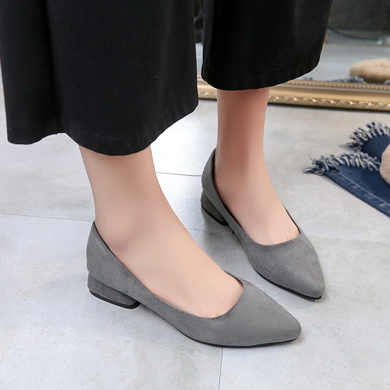 33-43 Size Work Shoes Black Work Shoes Women'S All-Match Low Heel Plus Size Women'S Shoes 41 Fat Feet Wide Fat Small Size Single Shoes - Image 2