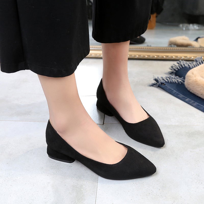 33-43 Size Work Shoes Black Work Shoes Women'S All-Match Low Heel Plus Size Women'S Shoes 41 Fat Feet Wide Fat Small Size Single Shoes - Image 3