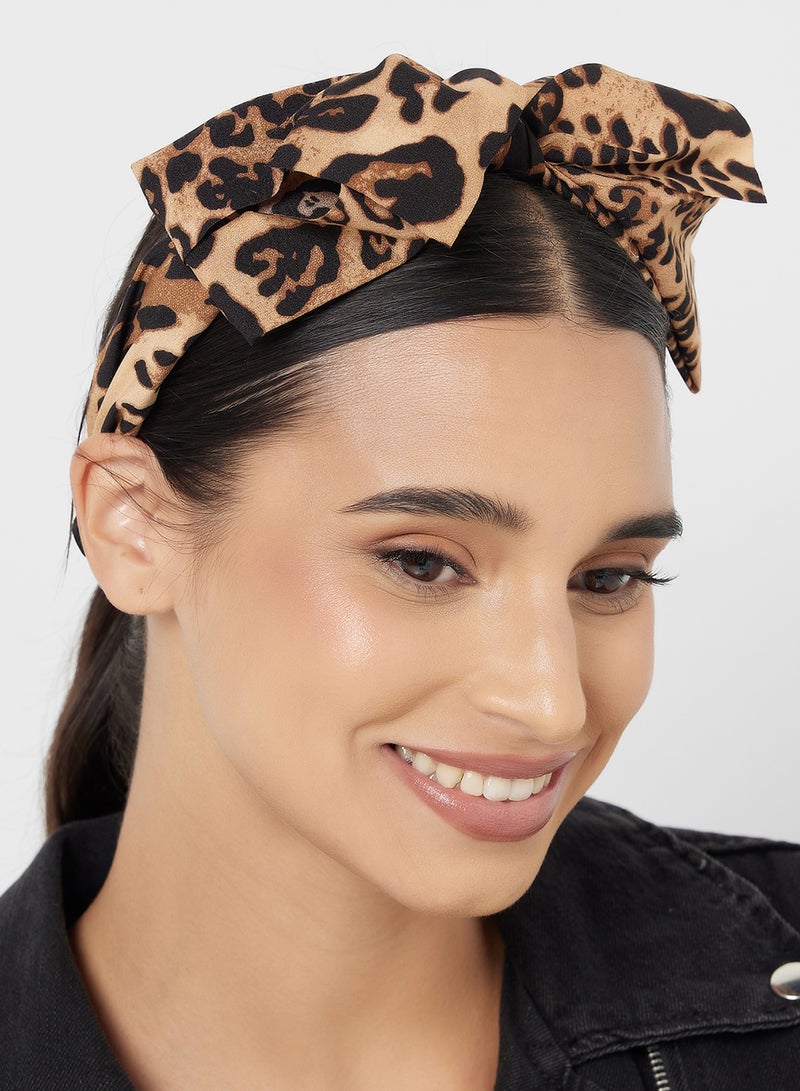 Ginger Oversized Bow Leopard Print Headband  - Image 4