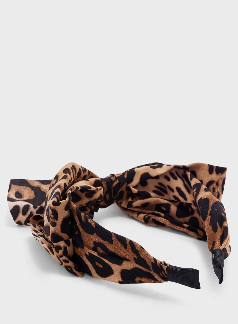 Ginger Oversized Bow Leopard Print Headband  - Image 2