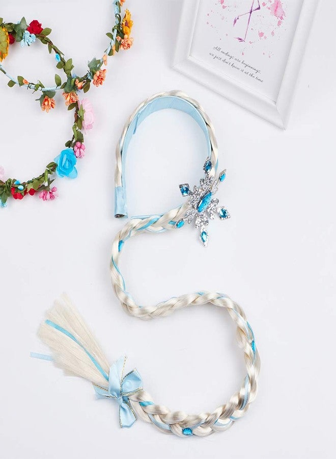 Golray Princess Dress Up Accessories Jewelry Play Toy Set for Girls with Headband Braid Wig, Crowns, Necklaces, Wands, Rings, Bracelets Gloves Cinderella Costume Accessories - Image 2