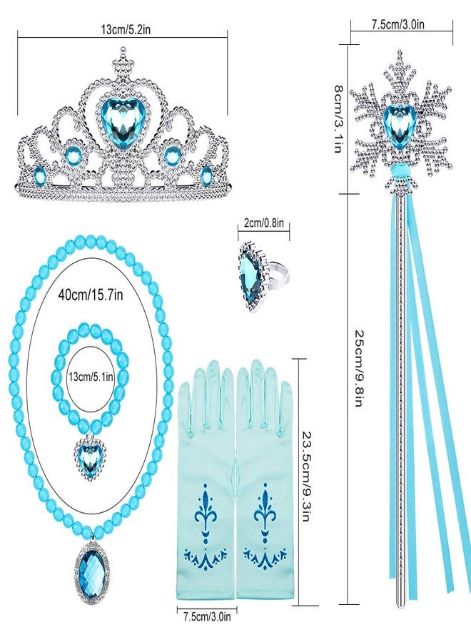 Golray Princess Dress Up Accessories Jewelry Play Toy Set for Girls with Headband Braid Wig, Crowns, Necklaces, Wands, Rings, Bracelets Gloves Cinderella Costume Accessories - Image 3
