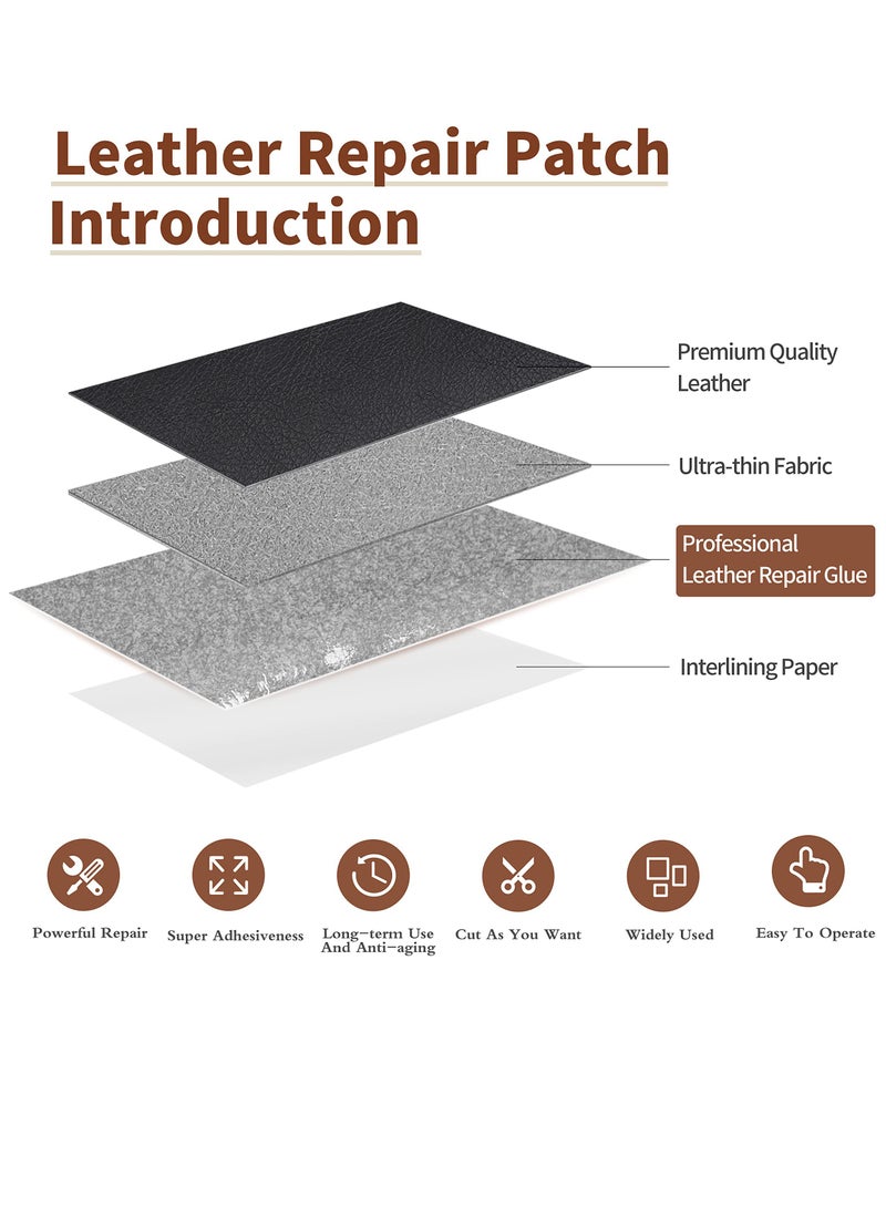 Zikra Leather Repair Tape Patch Kit Light Brown 3 x 60 inch Leather Repair Patch Self Adhesive for Furniture Couch Sofa Car Seats Computer Chair Vinyl Repair Kit - Image 2