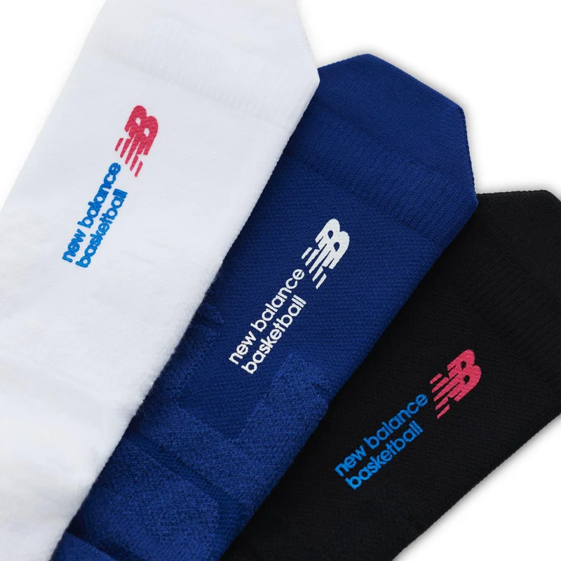 New Balance White Unisex Basketball Crew Socks 1 Pair  | Best Price UAE