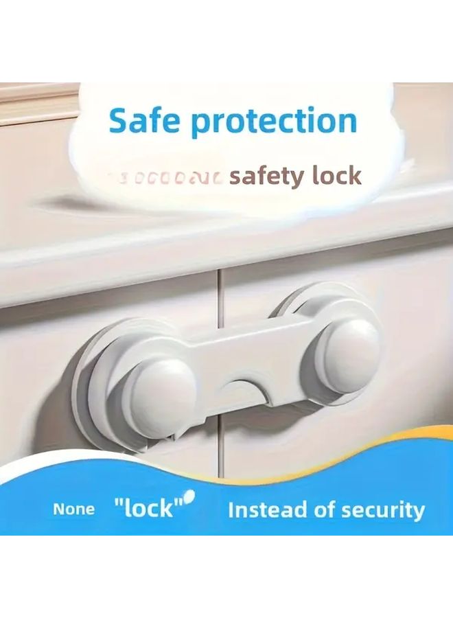 12Pcs White Cabinet Door Locks Adhesive Easy Install Tamper Proof Durable - Image 1