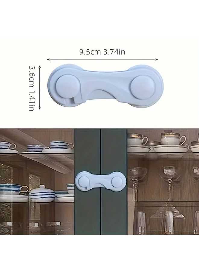12Pcs White Cabinet Door Locks Adhesive Easy Install Tamper Proof Durable - Image 2