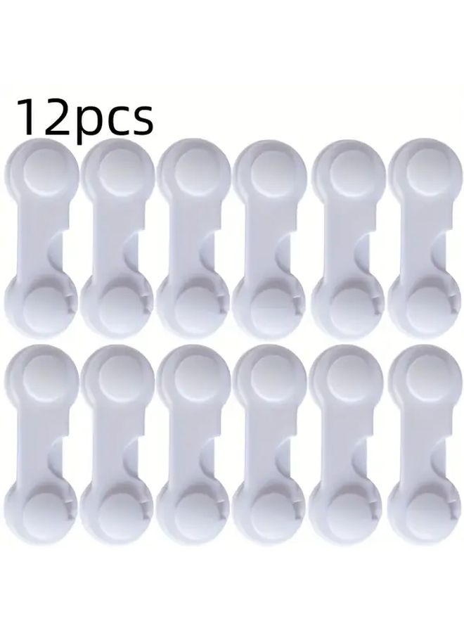 12Pcs White Cabinet Door Locks Adhesive Easy Install Tamper Proof Durable - Image 4