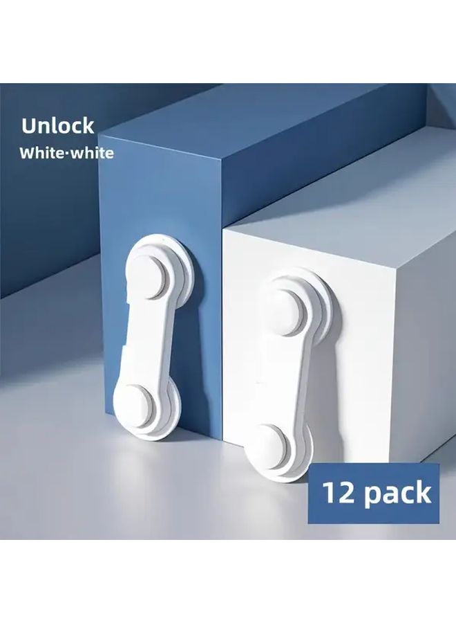 12Pcs White Cabinet Door Locks Adhesive Easy Install Tamper Proof Durable - Image 5