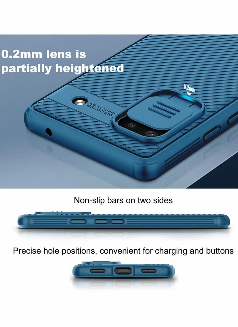 Case for Pixel 6A with Slide Camera Cover, TPU and Silicone Case for Google Pixel 6A Phone 5G Case