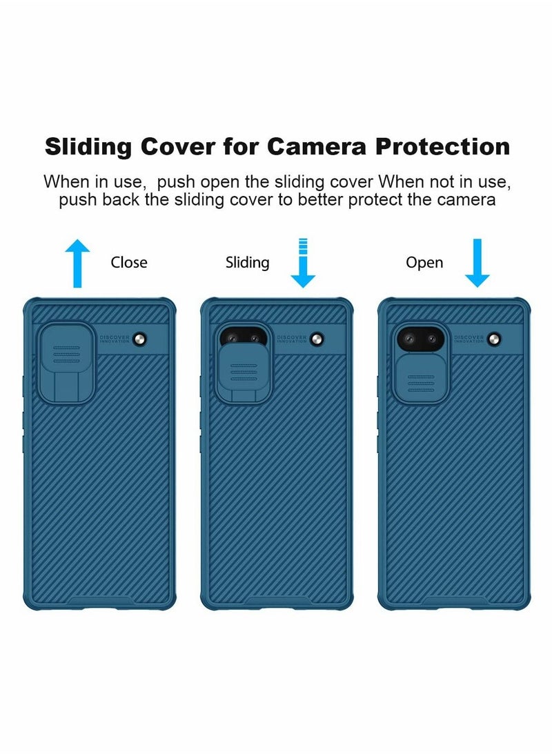 Case for Pixel 6A with Slide Camera Cover, TPU and Silicone Case for Google Pixel 6A Phone 5G Case