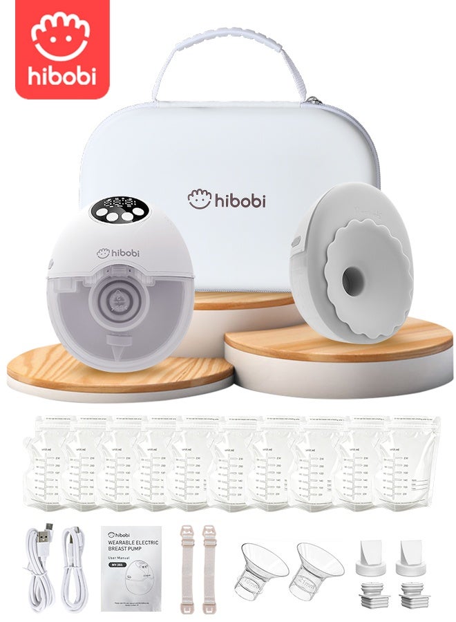 hibobi Luxury Wearable Electric Breast Pump, Hands-Free Design – Gentle Snug-Fit Suction with Constant Warming, 4 Modes × 12 Levels with Smart Memory, Quiet & Discreet, Wireless Fast Charging, Double Breast Pump Ideal for Travel or Night Pumping - Image 1
