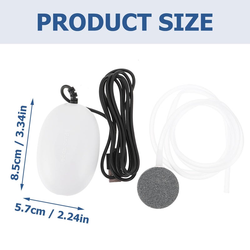 Small USB Aquarium Air Pump Silent Portable Oxygen Bubbler with Tubing and Air Stone - Image 3
