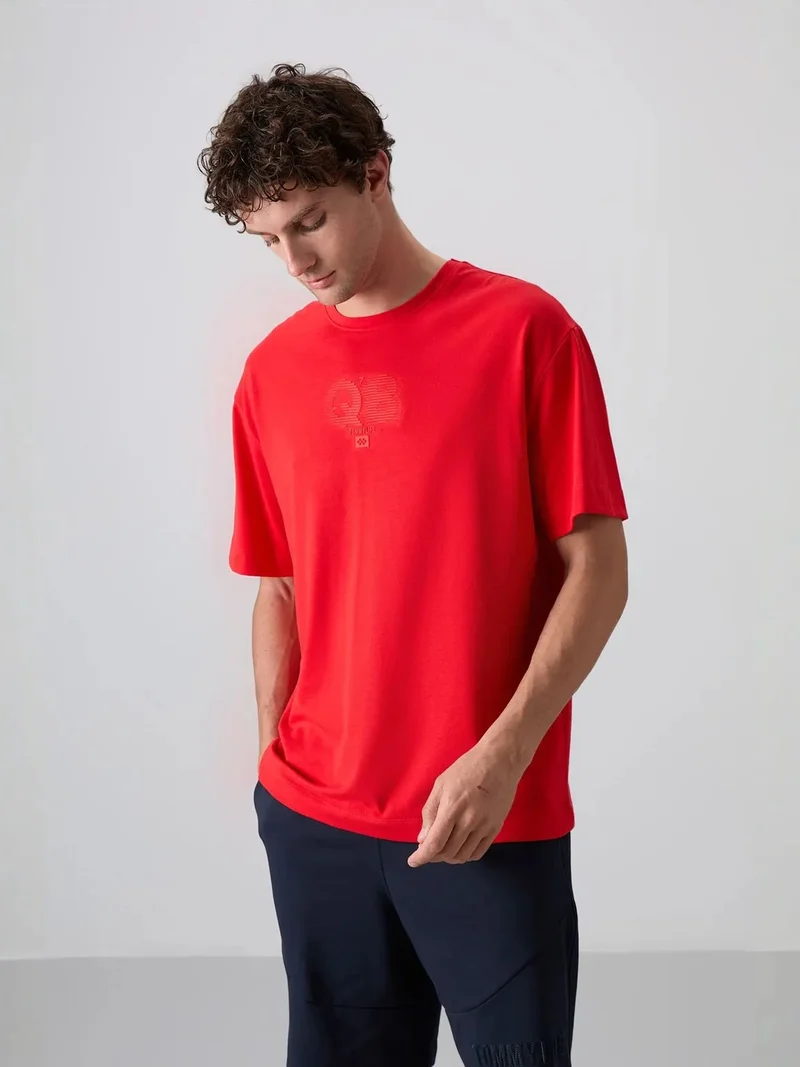 TOMMYLIFE TOMMY Oversized Printed Logo Crew Neck T-Shirt