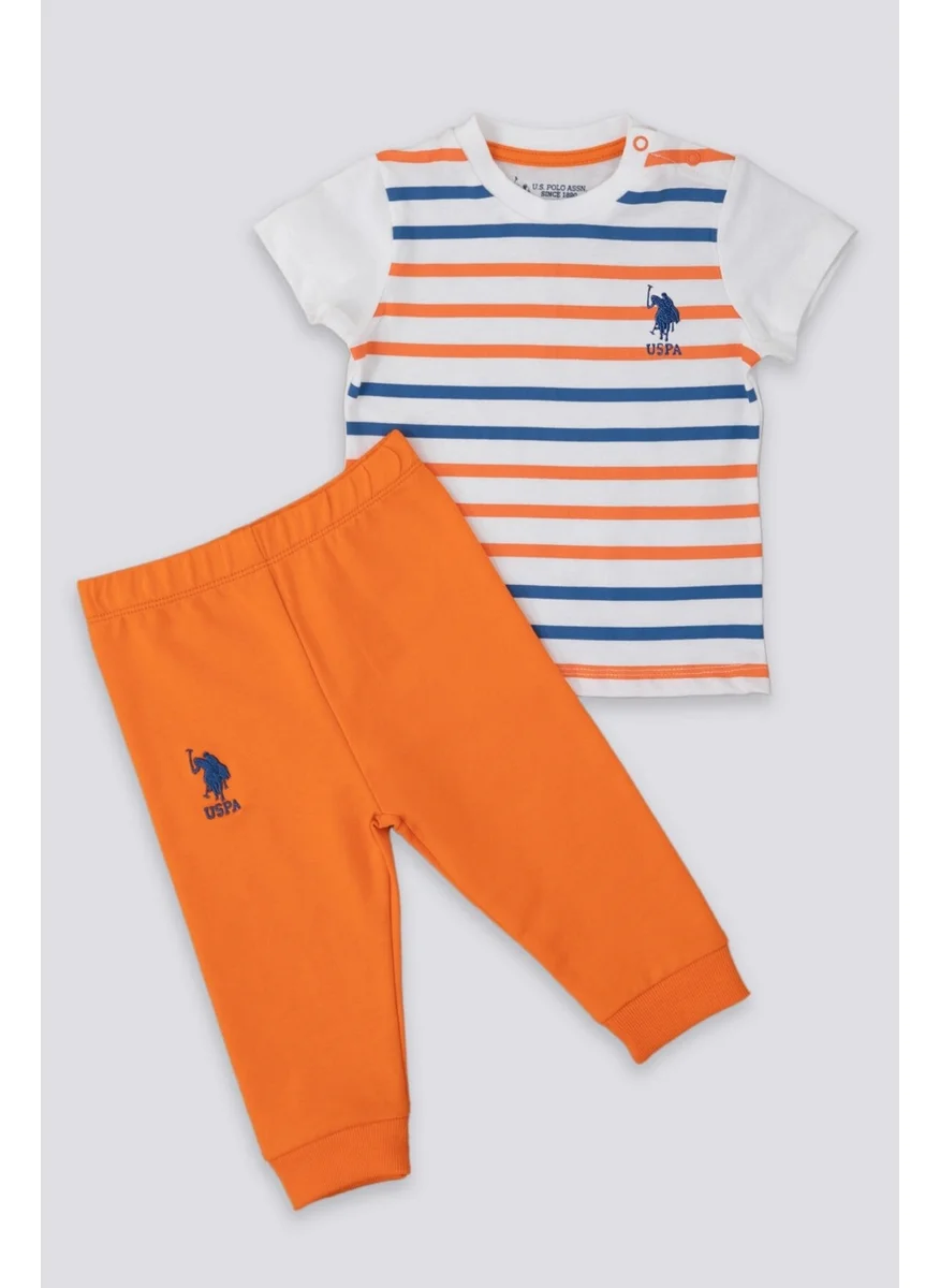 يو اس بولو اسن Fun Orange Baby T-shirt Set