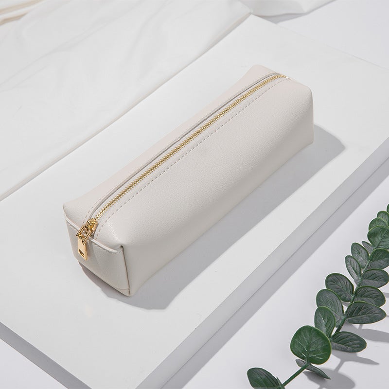 Art Student Pencil Bag Stationery Box Portable Cosmetics Bag Long Pencil Bag Pu Leather Large Capacity Makeup Brush Bag - Image 2