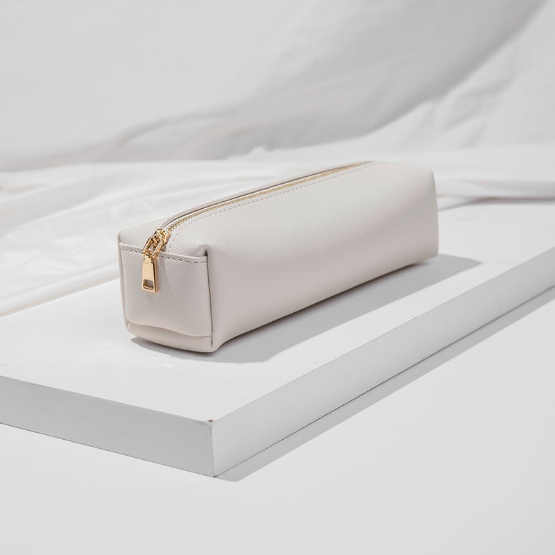 Art Student Pencil Bag Stationery Box Portable Cosmetics Bag Long Pencil Bag Pu Leather Large Capacity Makeup Brush Bag - Image 3
