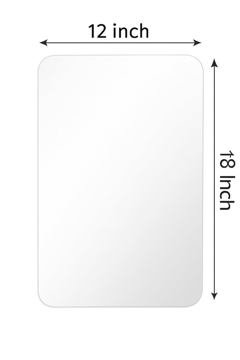 CDM 12x18 Inch Wall Mirror Frameless Glass with Smooth Edges – Space-Saving, Stylish Addition to Bathrooms, Bedrooms, or Compact Living Areas - Image 2