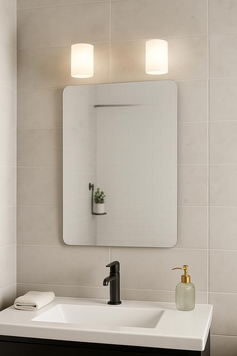 CDM 12x18 Inch Wall Mirror Frameless Glass with Smooth Edges – Space-Saving, Stylish Addition to Bathrooms, Bedrooms, or Compact Living Areas - Image 1