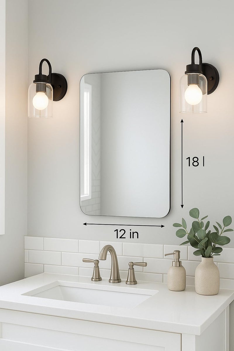 CDM 12x18 Inch Wall Mirror Frameless Glass with Smooth Edges – Space-Saving, Stylish Addition to Bathrooms, Bedrooms, or Compact Living Areas - Image 5