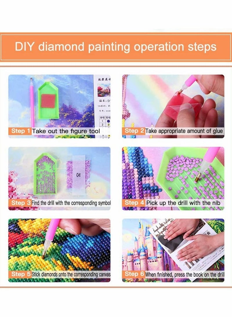 KASTWAVE أطقم فن الماس، حفر كامل جولة حبيبات الراين التطريز كروس ستش، أطقم فن الماس للبالغين المبتدئين، أطقم رسم الماس 5D للأطفال، هدايا للأطفال، فنون الحرف لتزيين الجدران المنزلية (40X30CM) - Image 3