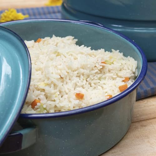 Cinsa 5-Quart Casserole Dish with Lid, Durable Enamel Steel, Oven & Induction Safe Casserole Dishware - Hispanic Dutch Oven for Arroz Con Pollo, Stews, Large Family Meals (Turquoise Blue) - Image 5