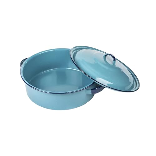 Cinsa 5-Quart Casserole Dish with Lid, Durable Enamel Steel, Oven & Induction Safe Casserole Dishware - Hispanic Dutch Oven for Arroz Con Pollo, Stews, Large Family Meals (Turquoise Blue) - Image 3