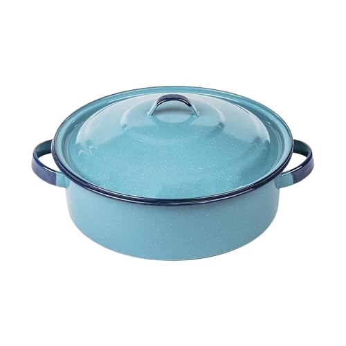 Cinsa 5-Quart Casserole Dish with Lid, Durable Enamel Steel, Oven & Induction Safe Casserole Dishware - Hispanic Dutch Oven for Arroz Con Pollo, Stews, Large Family Meals (Turquoise Blue) - Image 2