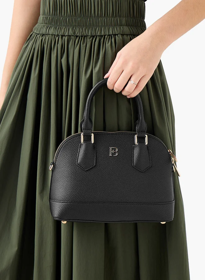 Flora Bella By Shoexpress Textured Tote Bag with Detachable Strap and Zip Closure
