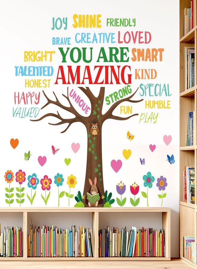 DECOWALL You are Amazing Tree Wall Decals - Positive Affirmation Wall Stickers for Kids Bedroom, Nursery & Classroom, Peel and Stick Removable Inspirational Wall Art (SG2-2519) - Image 3