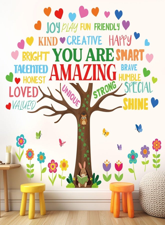 DECOWALL You are Amazing Tree Wall Decals - Positive Affirmation Wall Stickers for Kids Bedroom, Nursery & Classroom, Peel and Stick Removable Inspirational Wall Art (SG2-2519) - Image 2