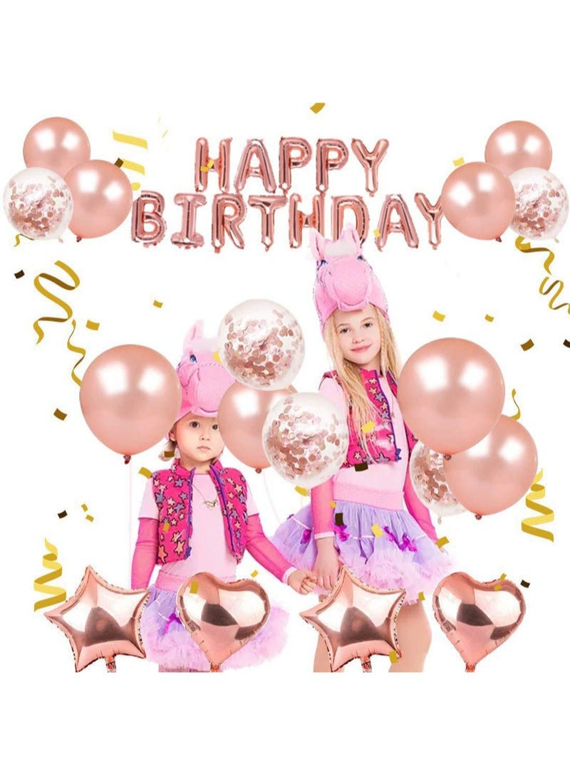 Sharpdo Rose Gold Balloon Birthday Set Party Supplies - Image 3