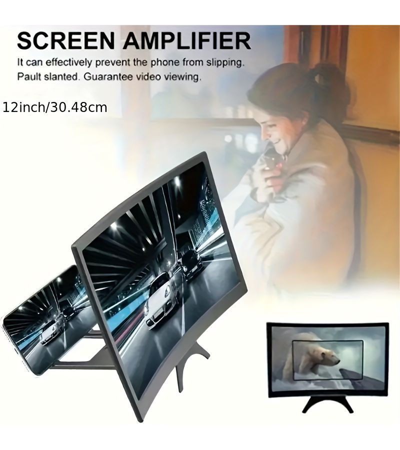 Black 12 Inch 3D Phone Screen Magnifier With Anti Glare And Blue Light Protection - Image 5