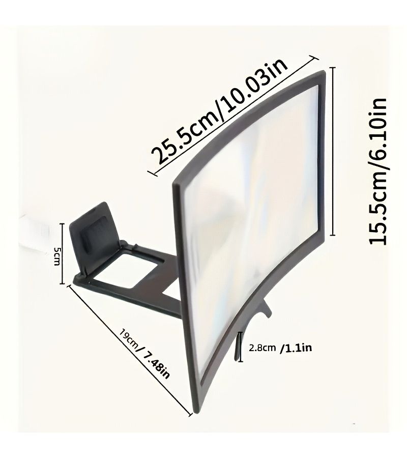 Black 12 Inch 3D Phone Screen Magnifier With Anti Glare And Blue Light Protection - Image 3