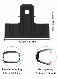 Excefore Black Iron Clip Black Large Bulldog Clips Thickened, 10 Pack Long Metal Binder Paper Clips File Clamps for Food Bags, Drawing Board, Art & Craft Projects, Office & Home Kitchen (77 mm)  - Image 3