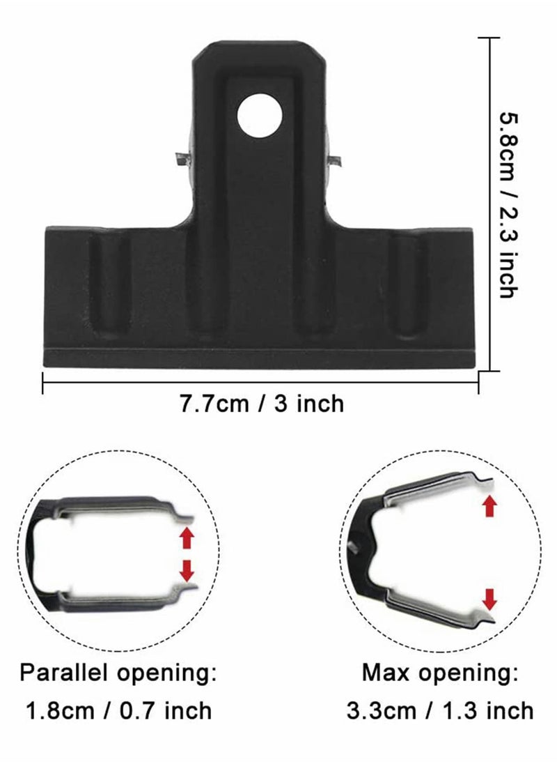 Excefore Black Iron Clip Black Large Bulldog Clips Thickened, 10 Pack Long Metal Binder Paper Clips File Clamps for Food Bags, Drawing Board, Art & Craft Projects, Office & Home Kitchen (77 mm)  - Image 3