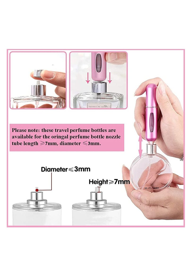 Lifenpure 5 Pcs Perfume Atomiser Bottles 5ml Mini Refillable Empty Spray Bottle - Image 3