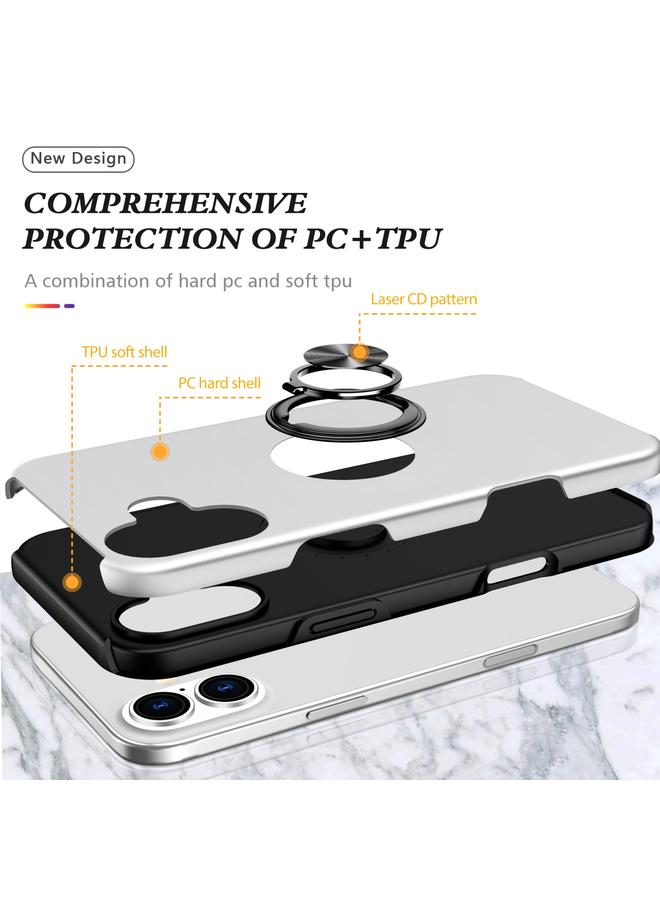 S-TOP Case For iPhone 16 PC Hybrid TPU Magnetic Ring Holder Phone Case - Image 4