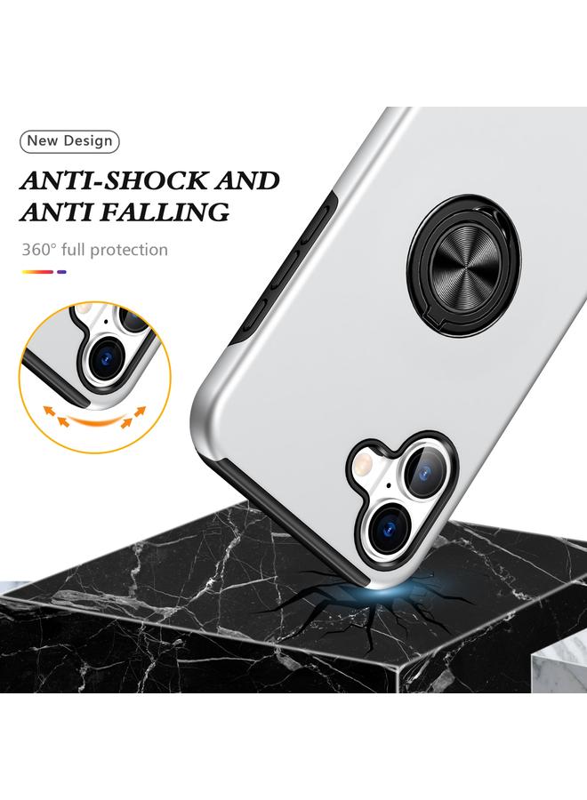 S-TOP Case For iPhone 16 PC Hybrid TPU Magnetic Ring Holder Phone Case - Image 3